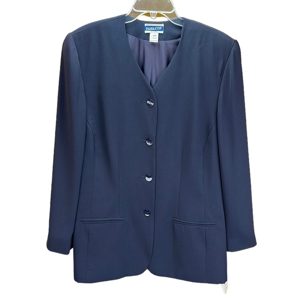 Vintage Pendleton Plus 4 Button Suit Jacket Blazer Navy Blue 20W Career Office - Picture 1 of 13